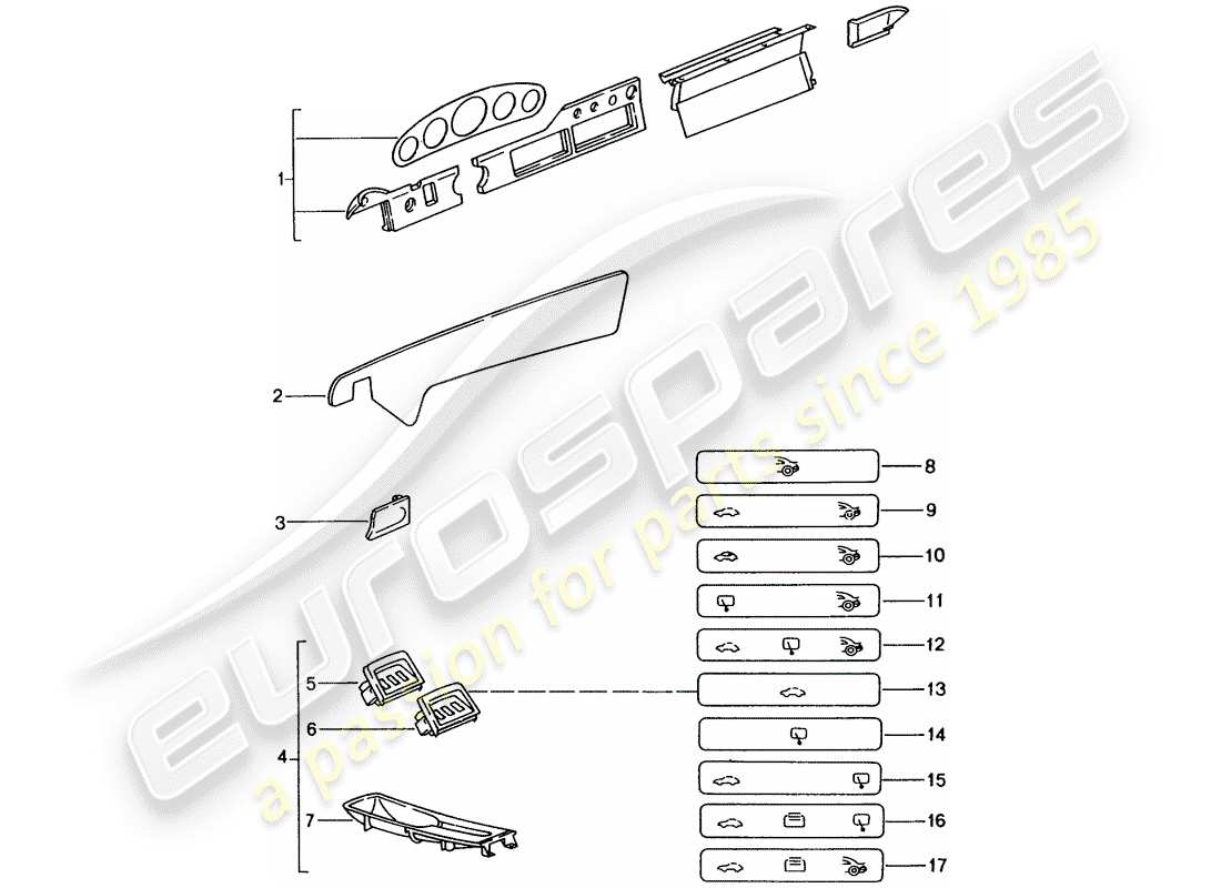 a part diagram from the porsche tequipment catalogue (2005) parts catalogue