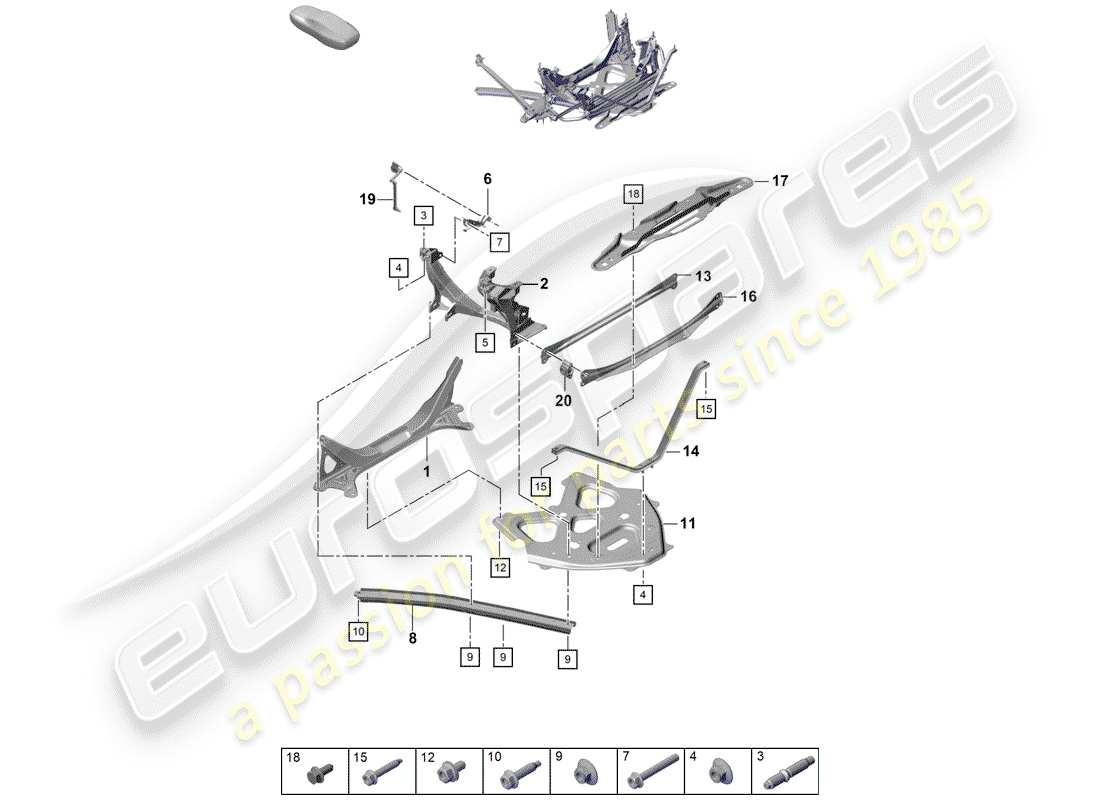 part diagram containing part number paf008868