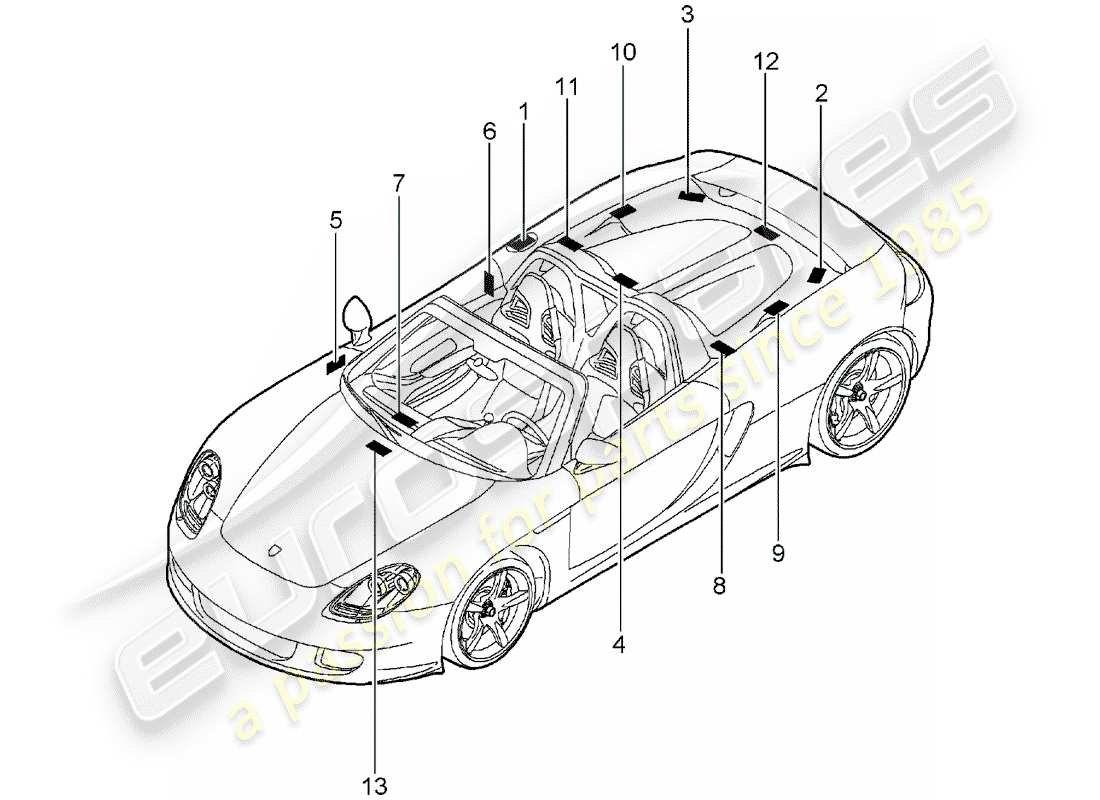 a part diagram from the porsche carrera gt parts catalogue