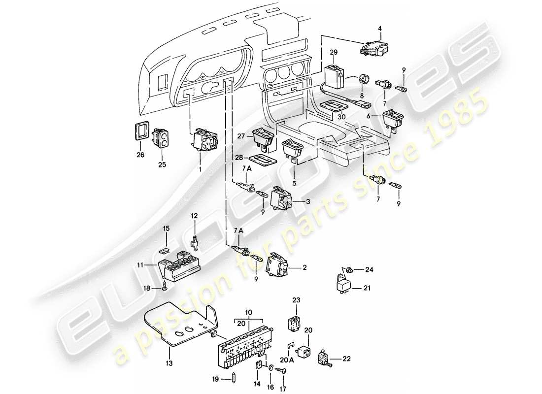 a part diagram from the porsche 924 parts catalogue