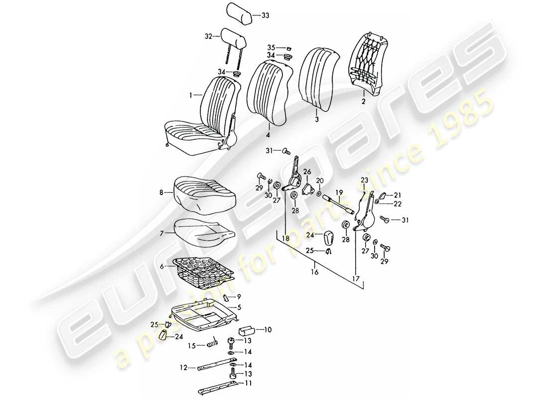 a part diagram from the porsche 911 (1972) parts catalogue