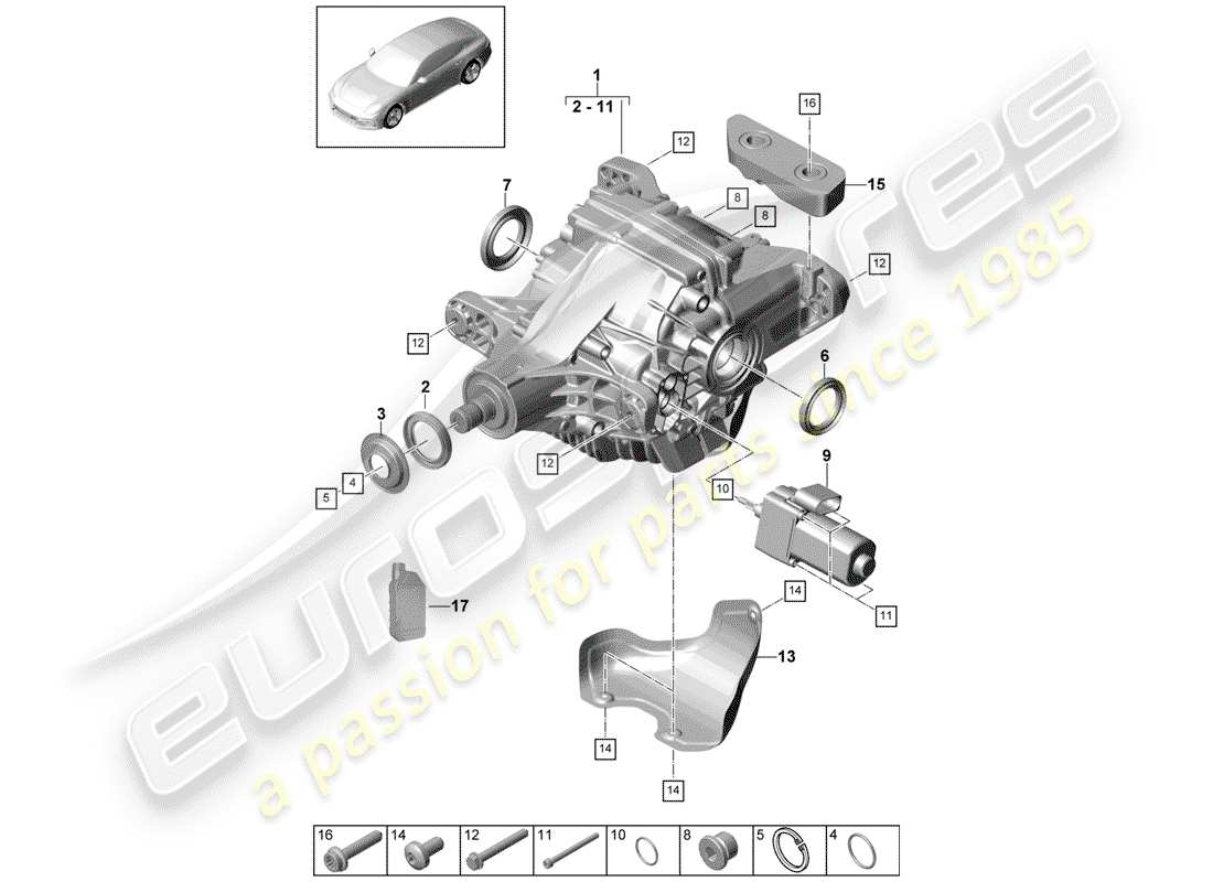 a part diagram from the porsche panamera parts catalogue