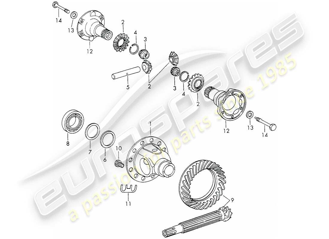 a part diagram from the porsche 911 parts catalogue