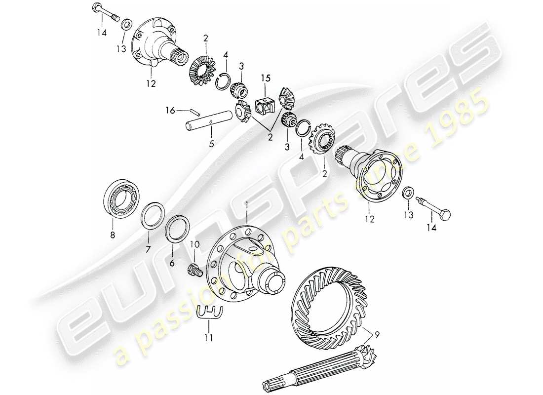 a part diagram from the porsche 911 parts catalogue