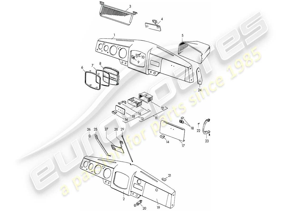 a part diagram from the porsche 356 parts catalogue