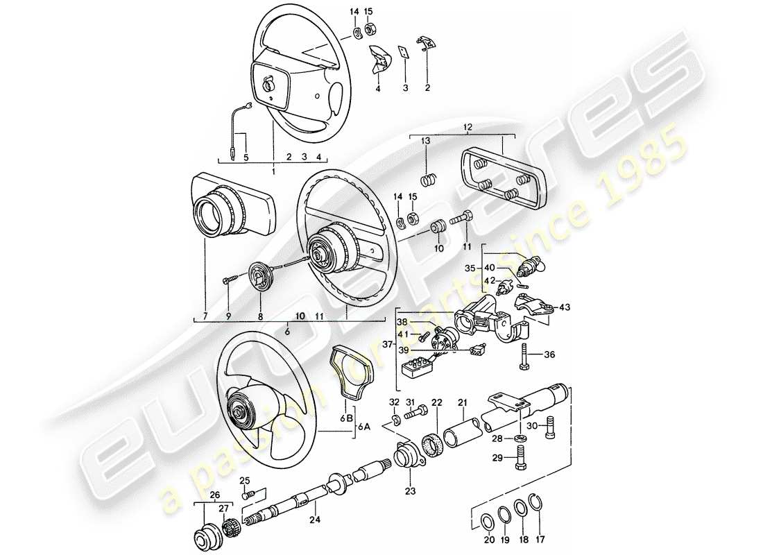 a part diagram from the porsche 968 parts catalogue