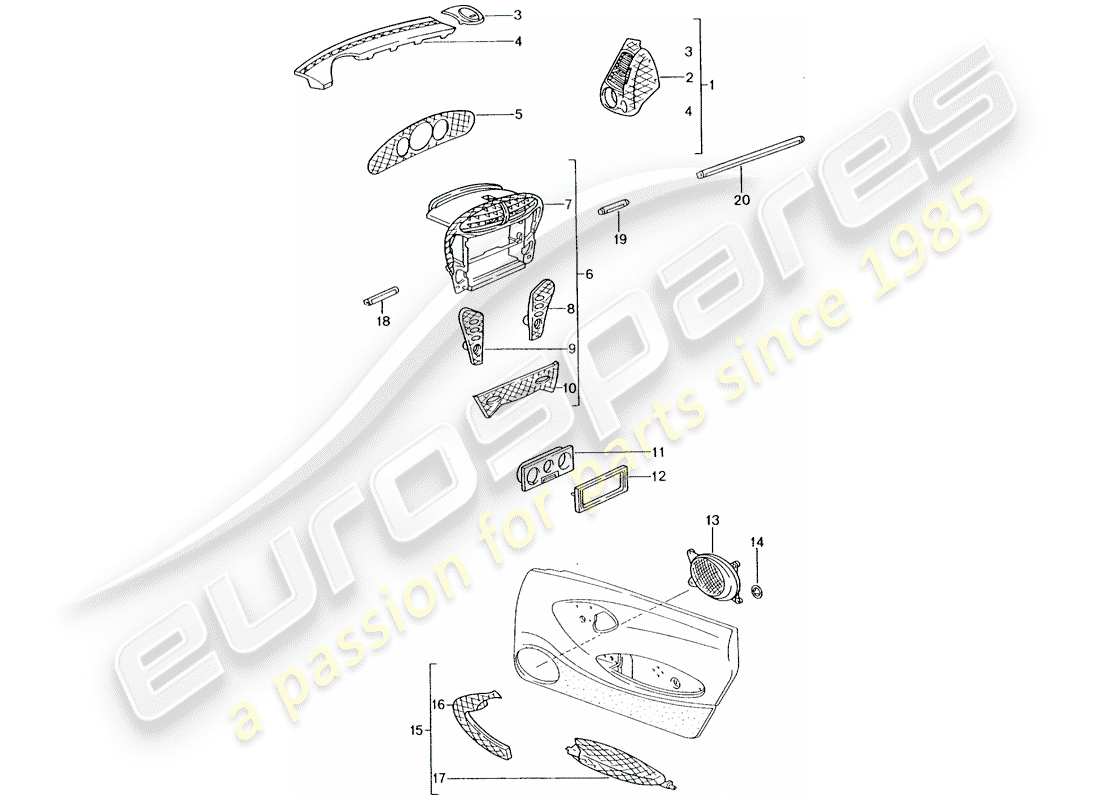 a part diagram from the porsche tequipment catalogue (1999) parts catalogue