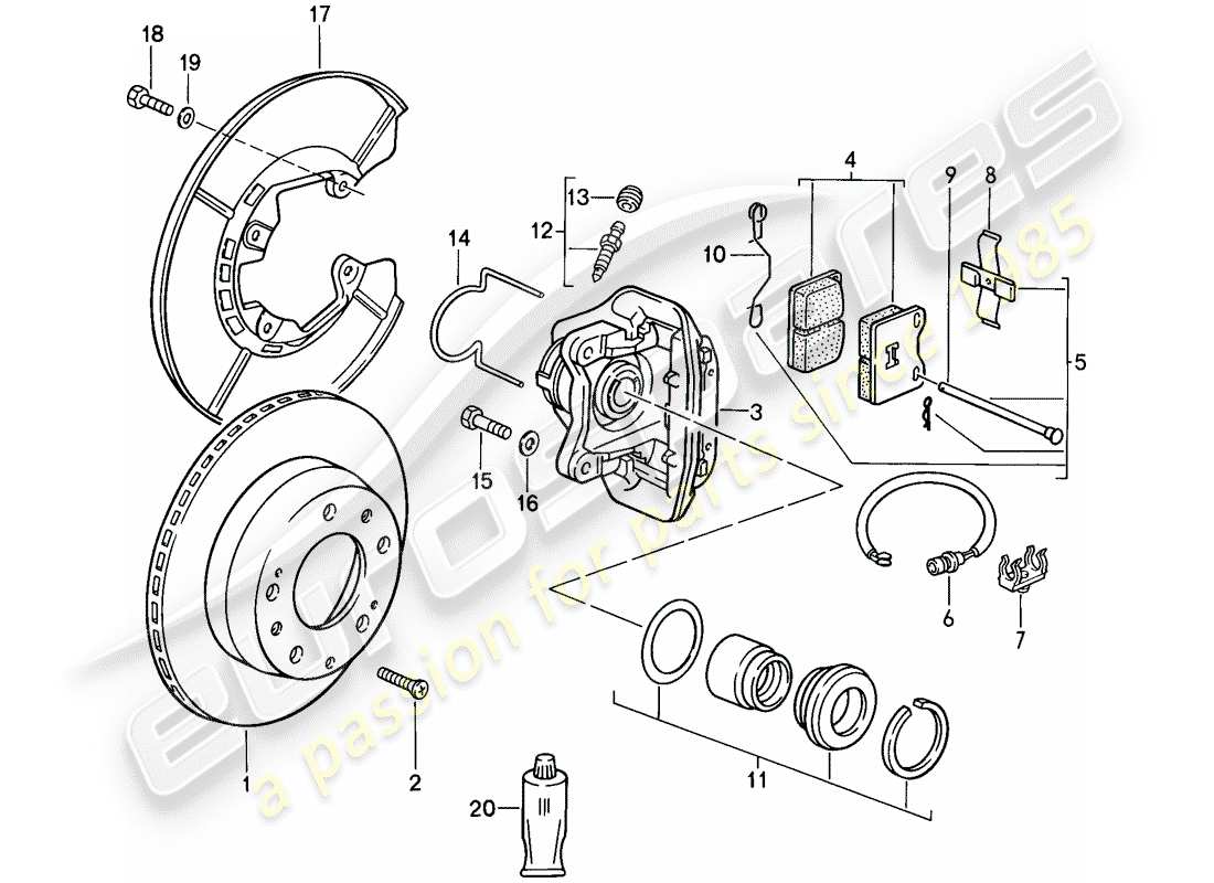 a part diagram from the porsche 944 (1988) parts catalogue