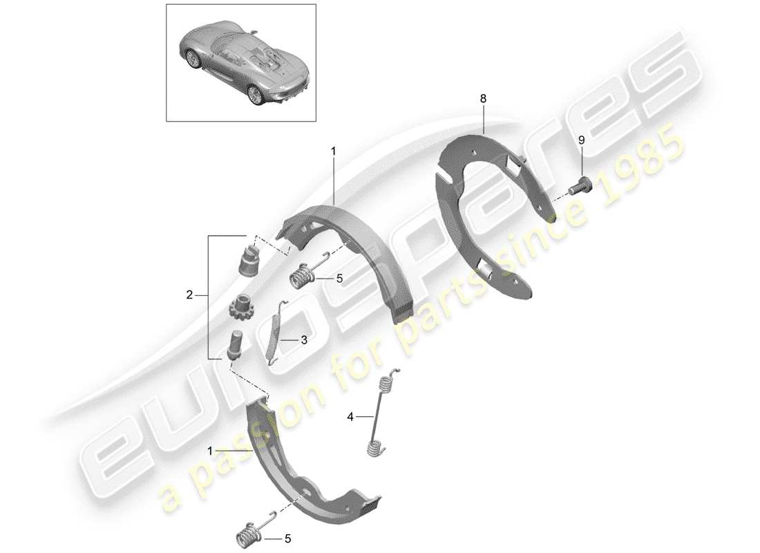 a part diagram from the porsche 918 spyder parts catalogue