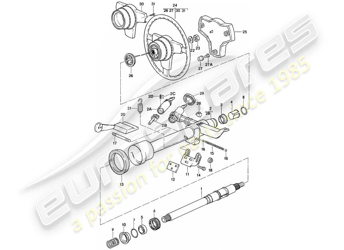 a part diagram from the porsche 928 (1981) parts catalogue