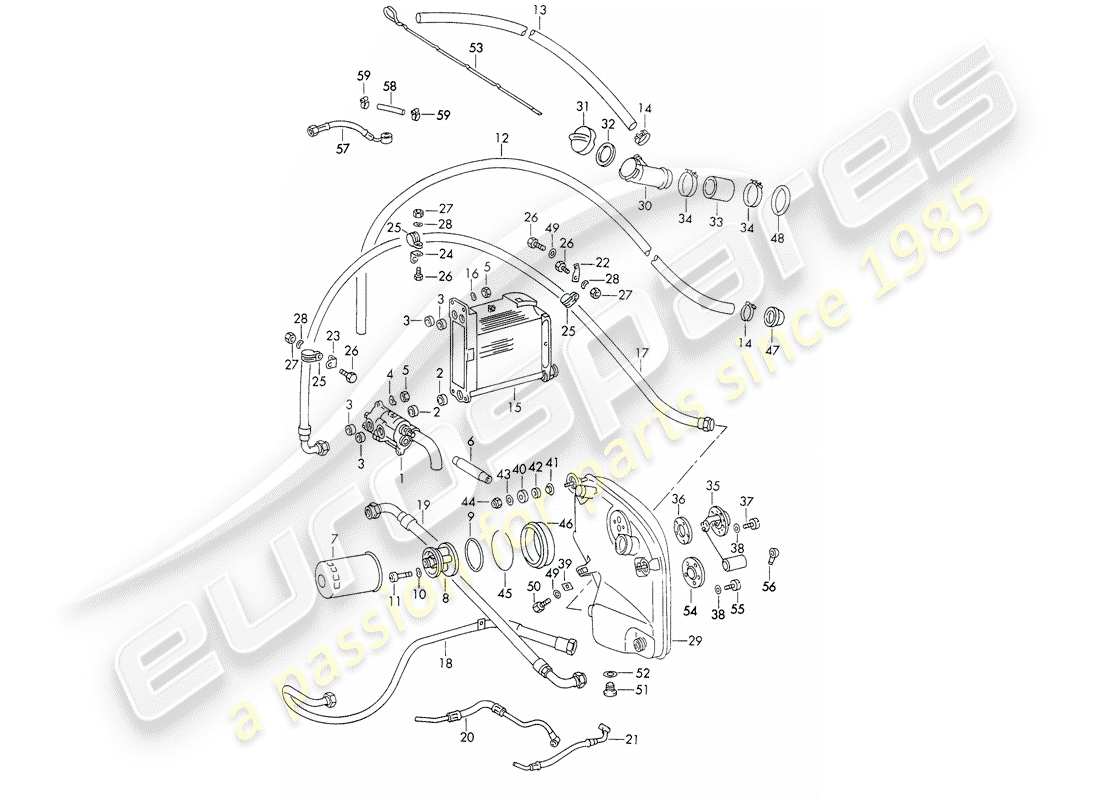 a part diagram from the porsche 911 parts catalogue