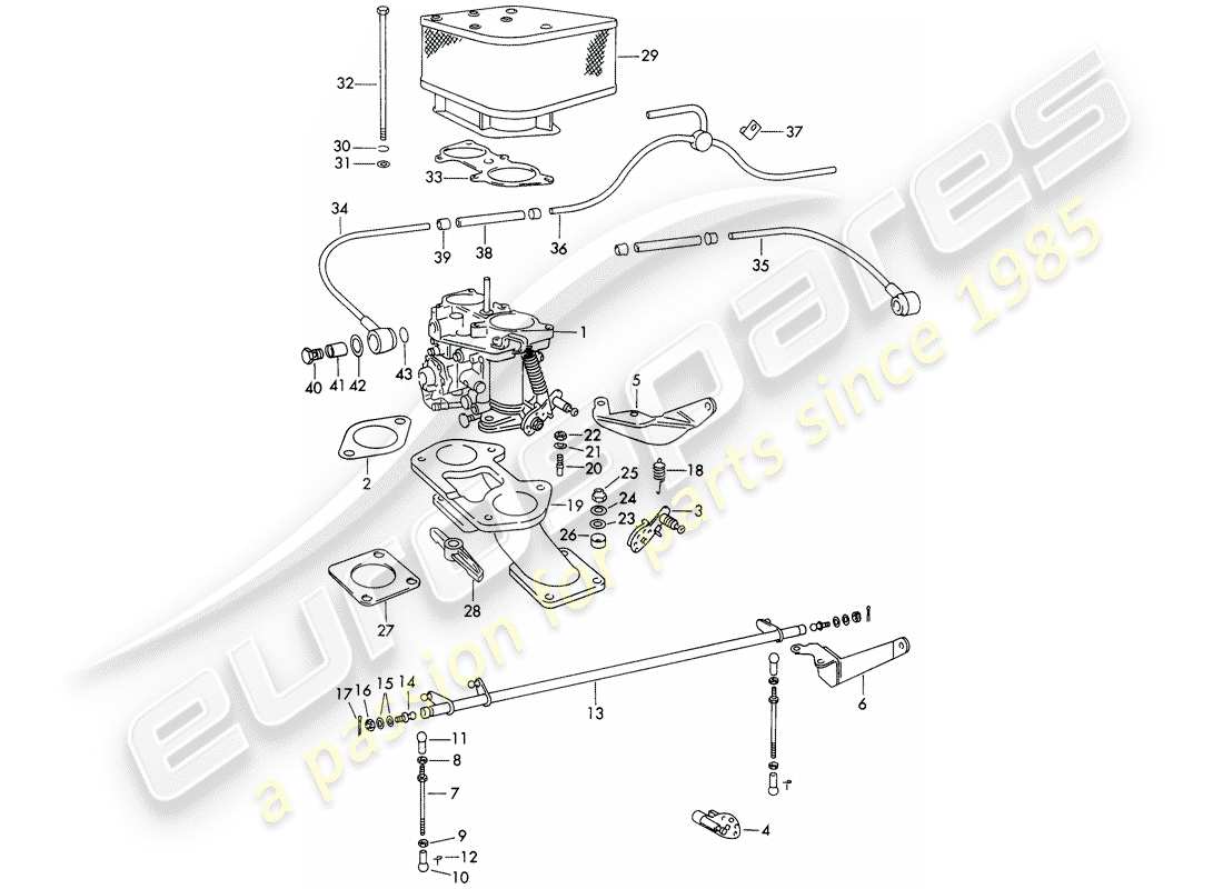 a part diagram from the porsche 356 parts catalogue