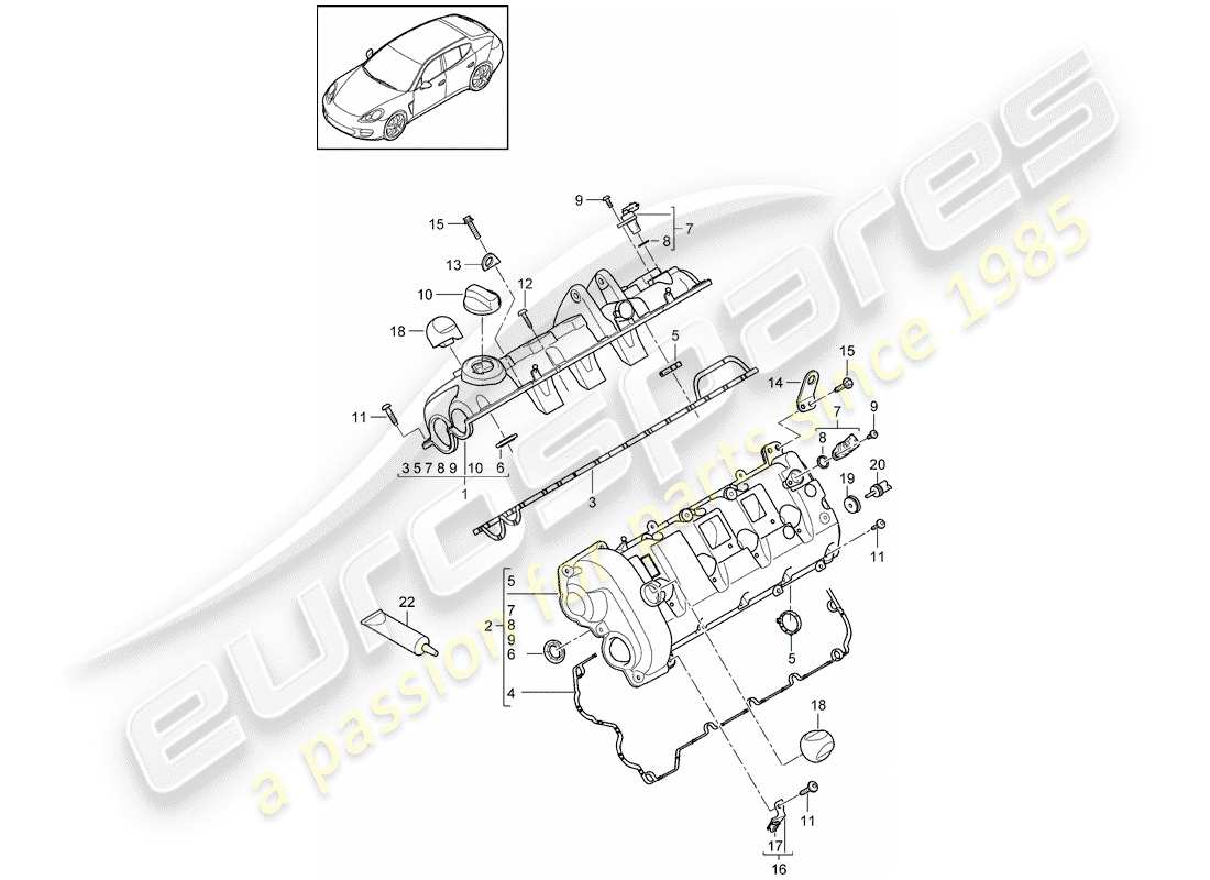 a part diagram from the porsche panamera parts catalogue