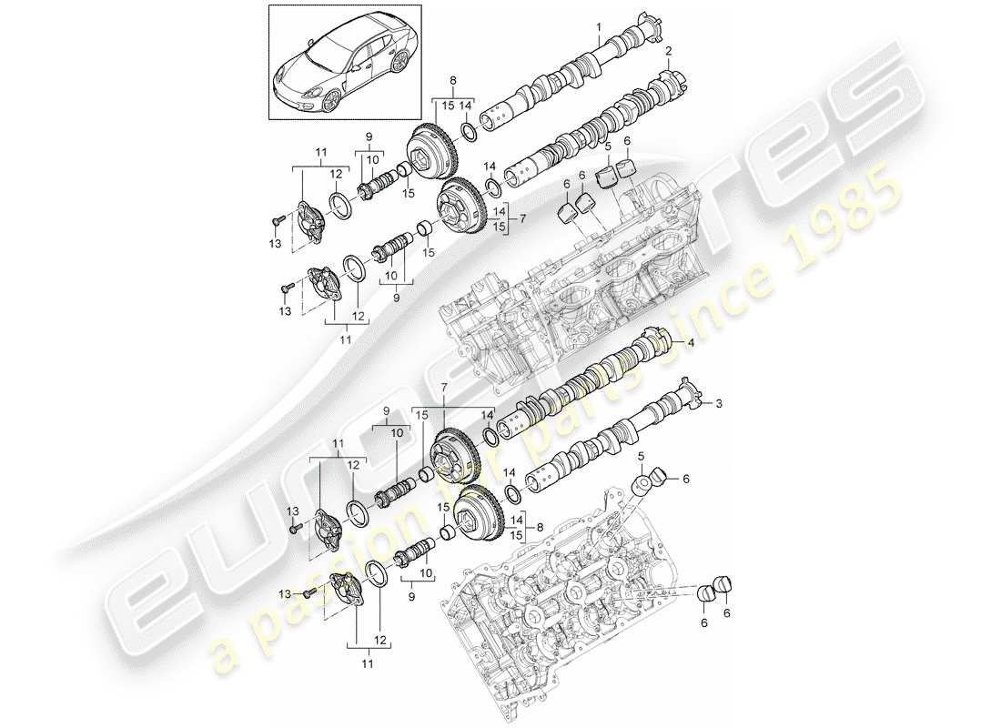 a part diagram from the porsche panamera parts catalogue