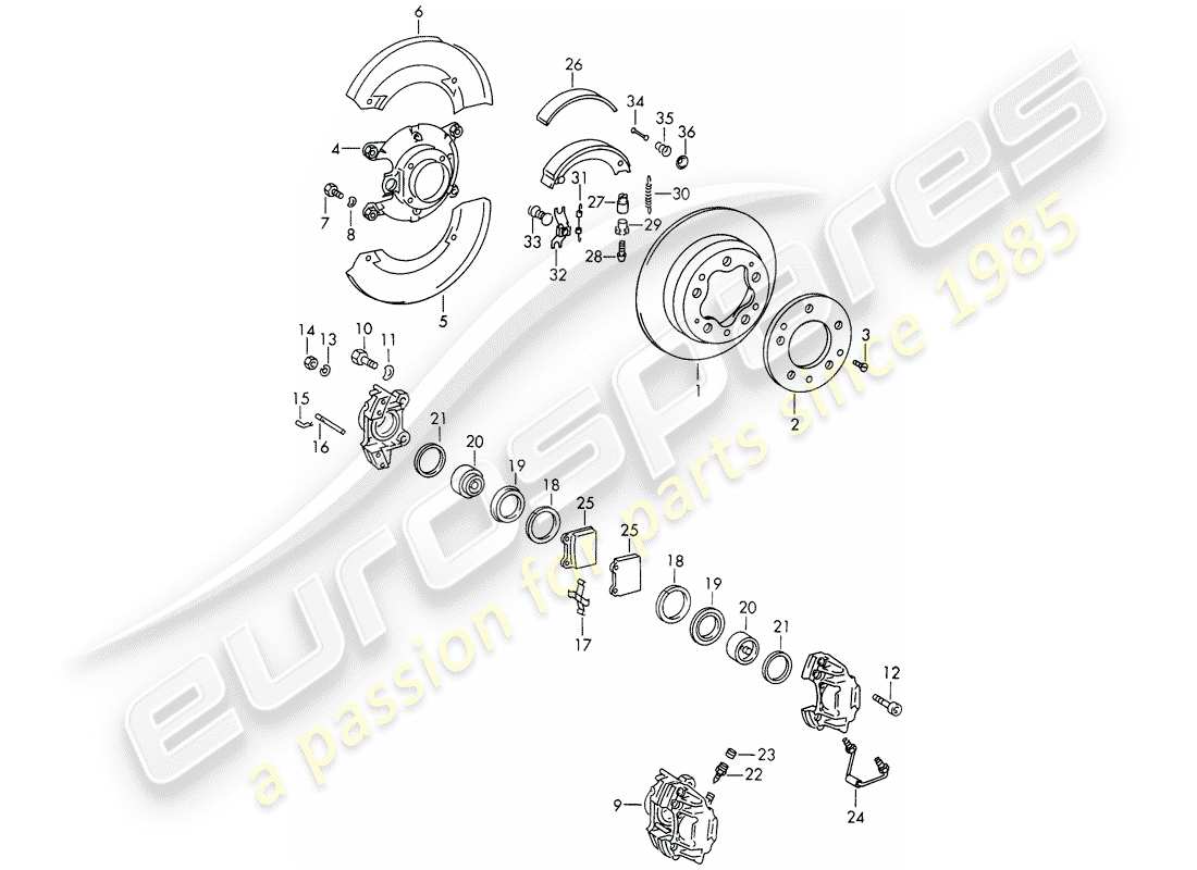 a part diagram from the porsche 911 parts catalogue