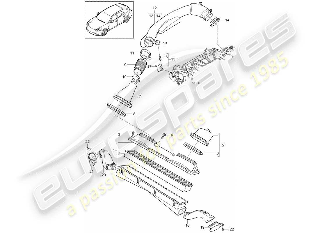 a part diagram from the porsche panamera 970 (2014) parts catalogue