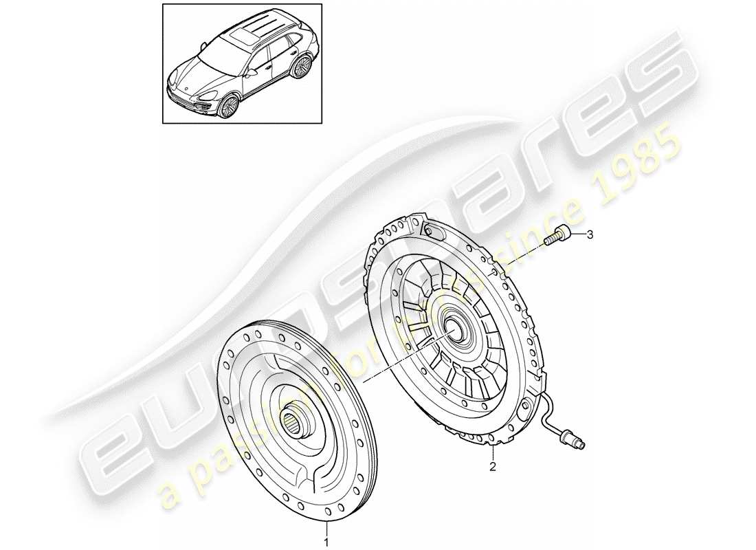 a part diagram from the porsche cayenne e2 (2017) parts catalogue