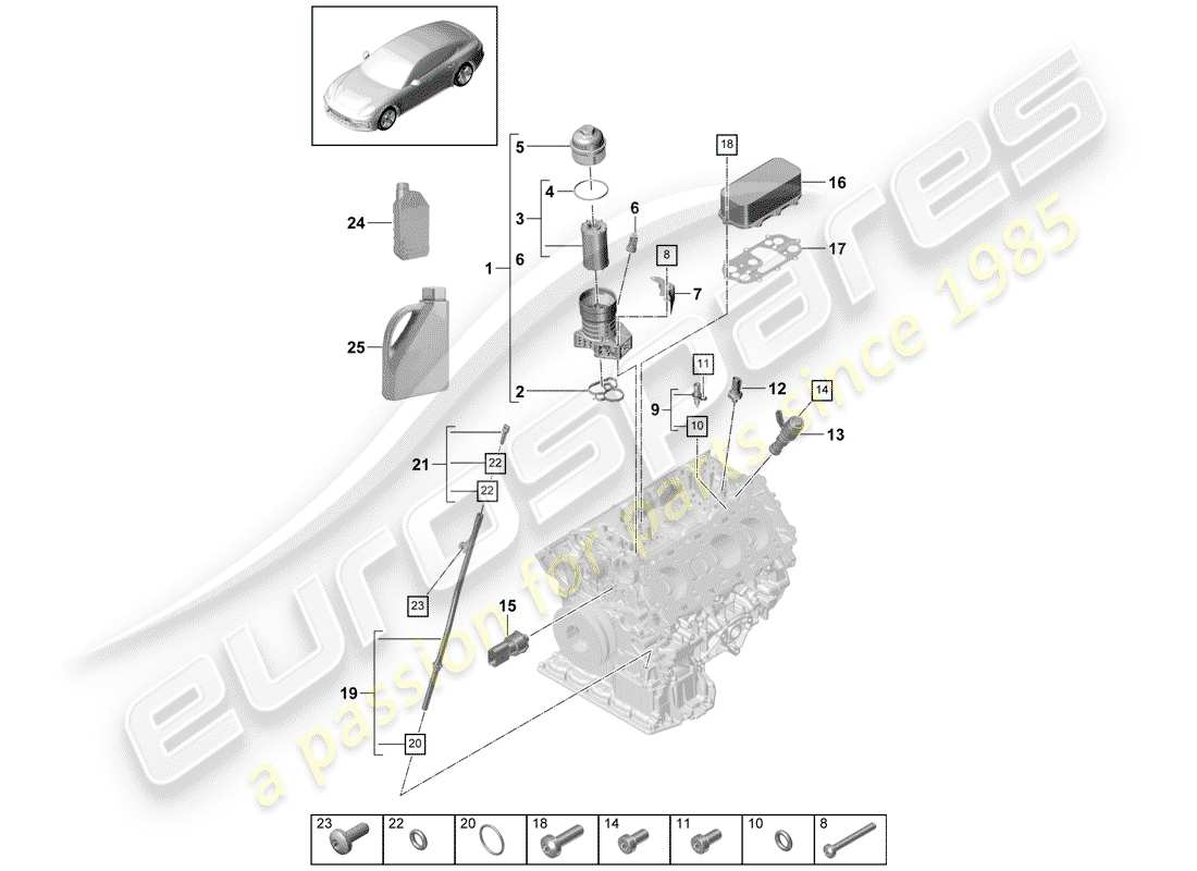 a part diagram from the porsche panamera 971 parts catalogue