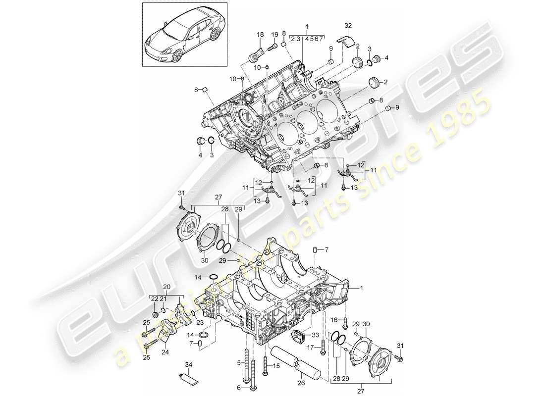 a part diagram from the porsche panamera 970 parts catalogue