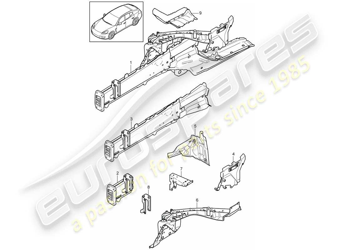 a part diagram from the porsche panamera parts catalogue