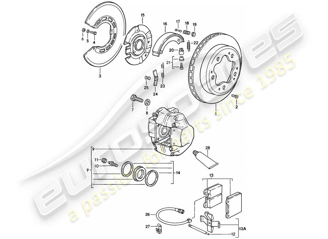 a part diagram from the porsche 911 parts catalogue