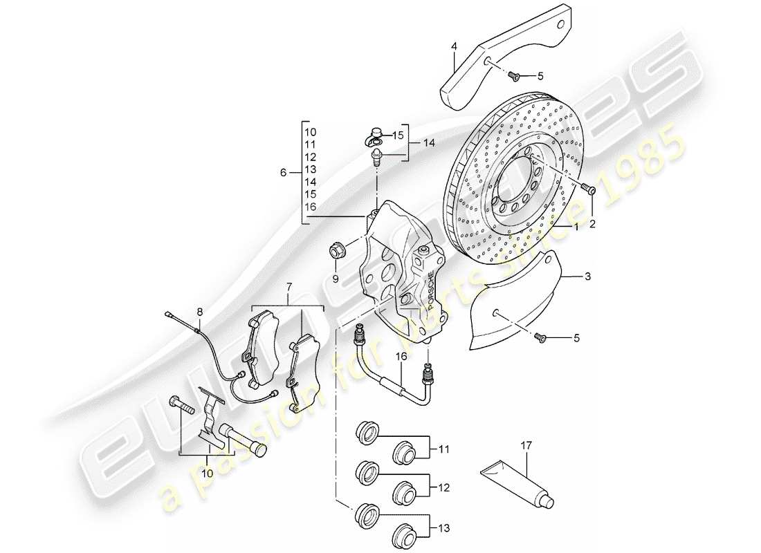 a part diagram from the porsche carrera gt (2004) parts catalogue