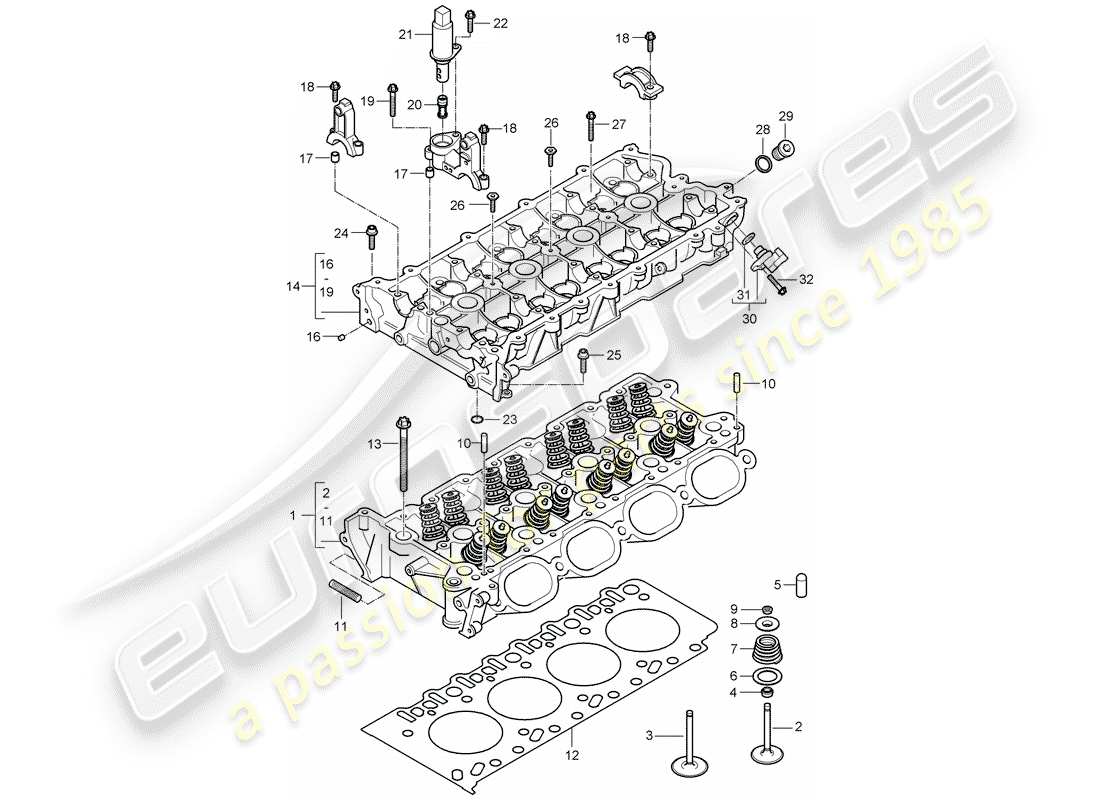 a part diagram from the porsche cayenne (2004) parts catalogue