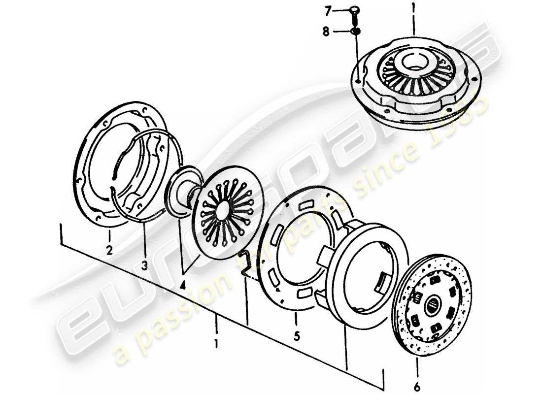 a part diagram from the porsche 356 parts catalogue