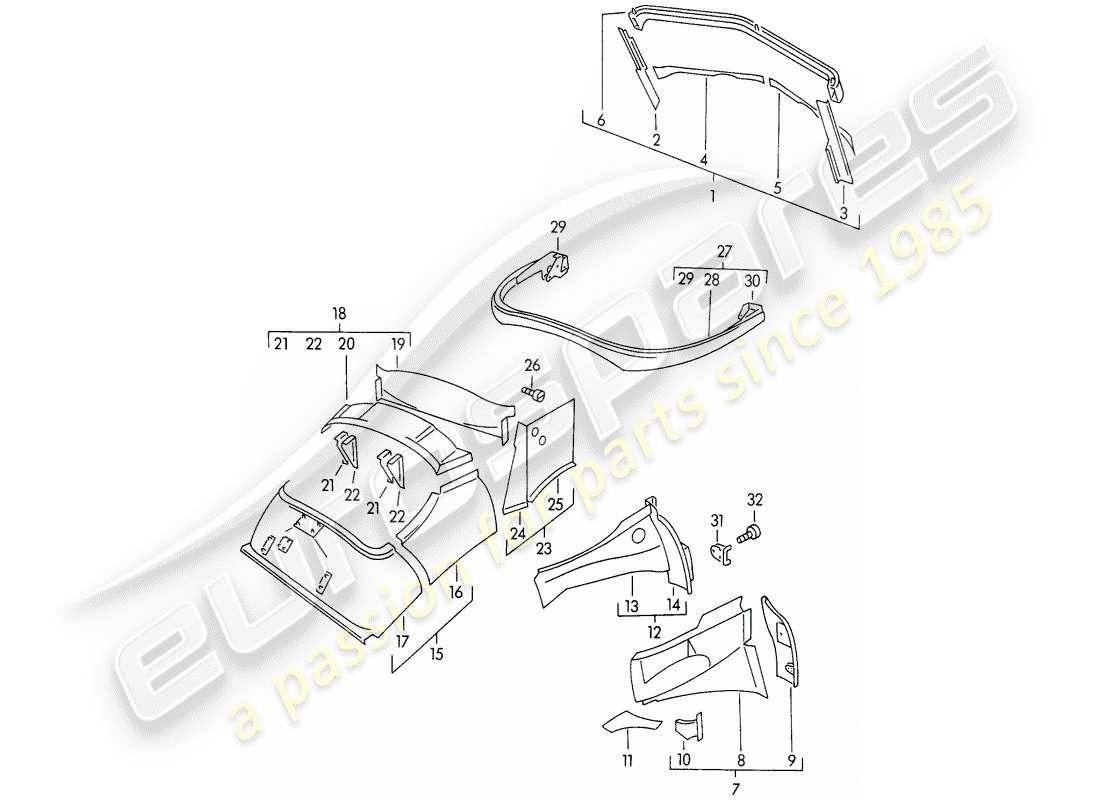 a part diagram from the porsche 356 parts catalogue