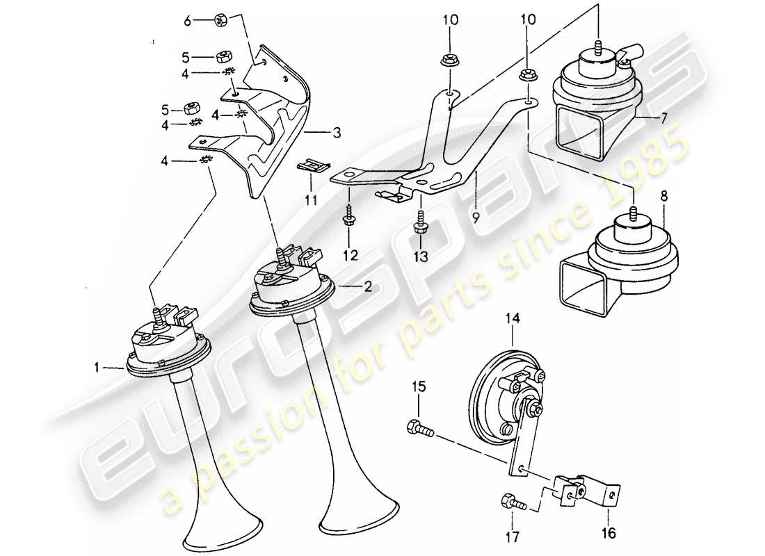 a part diagram from the porsche 993 parts catalogue