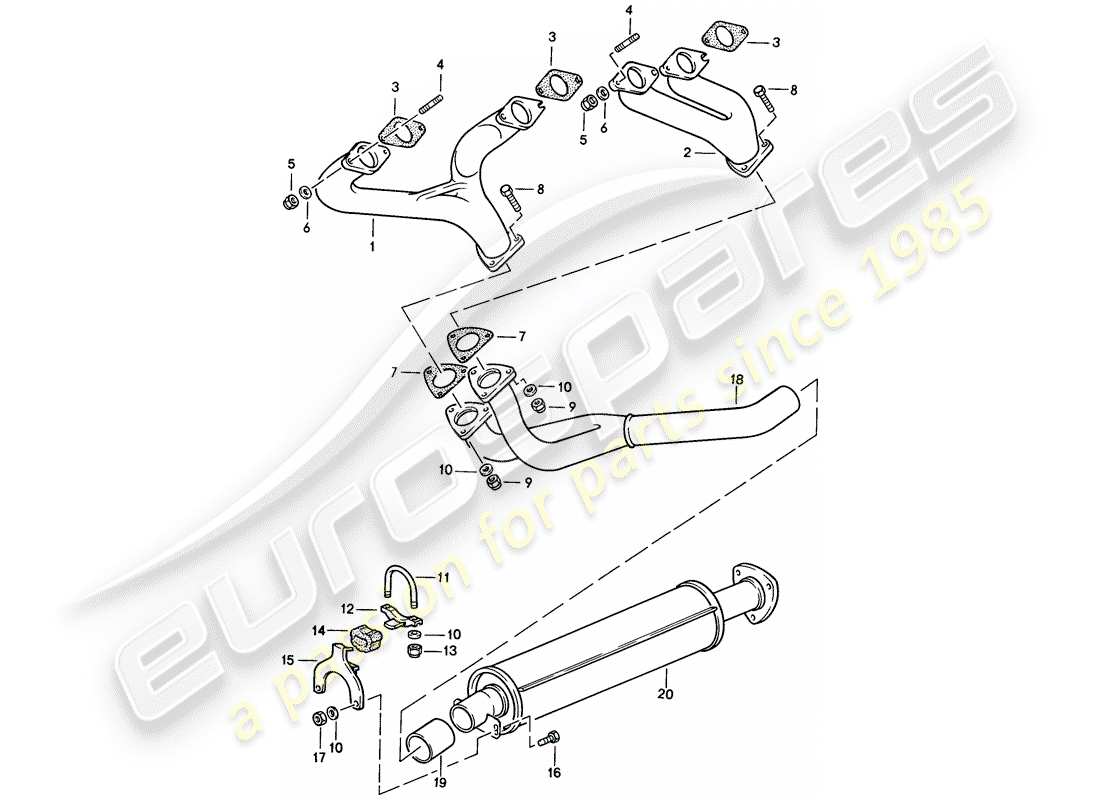 a part diagram from the porsche 924s parts catalogue