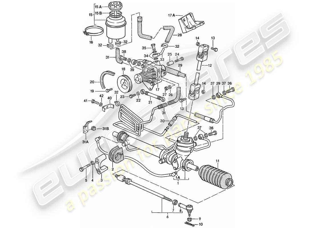 a part diagram from the porsche 924 parts catalogue