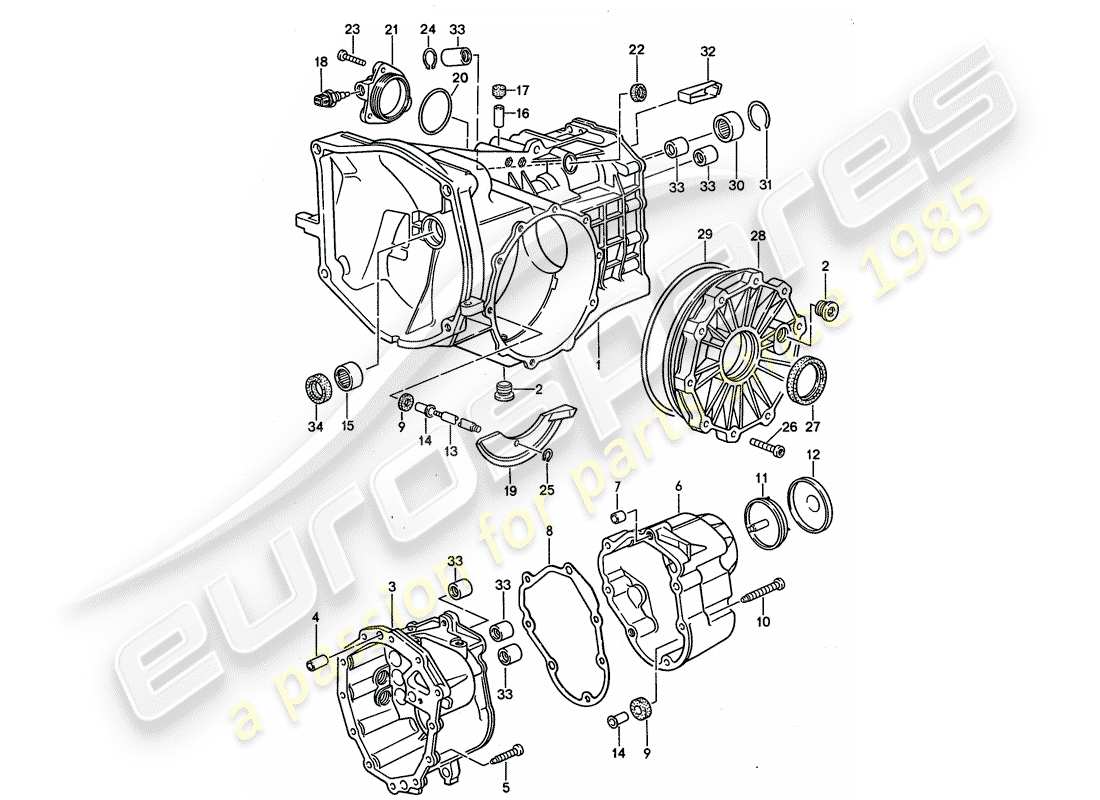 a part diagram from the porsche 968 parts catalogue