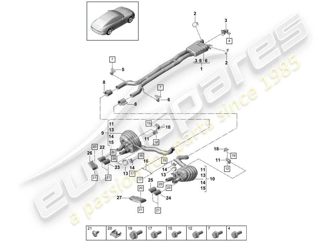 a part diagram from the porsche panamera 971 (2017) parts catalogue