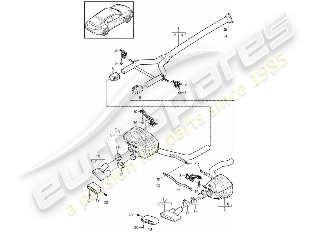 a part diagram from the porsche panamera parts catalogue