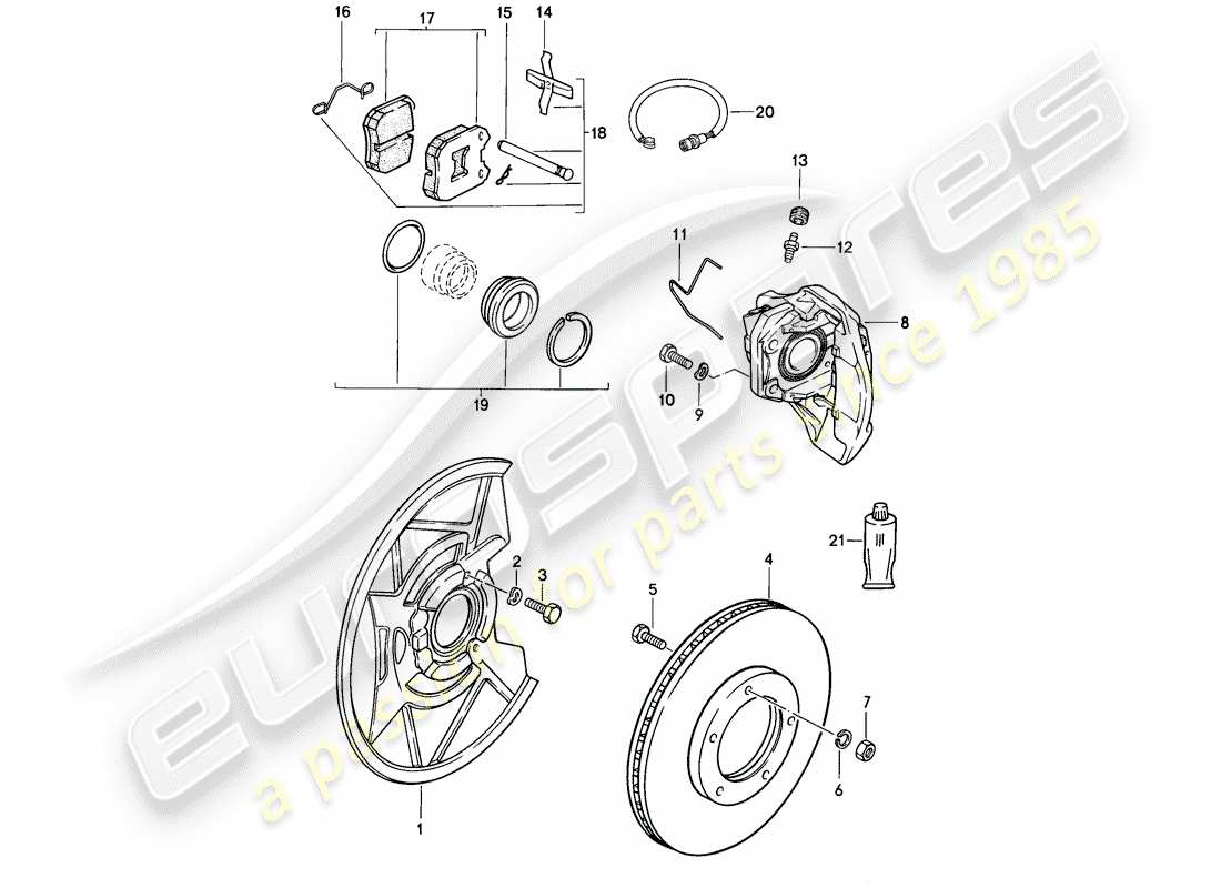 a part diagram from the porsche 944 (1987) parts catalogue