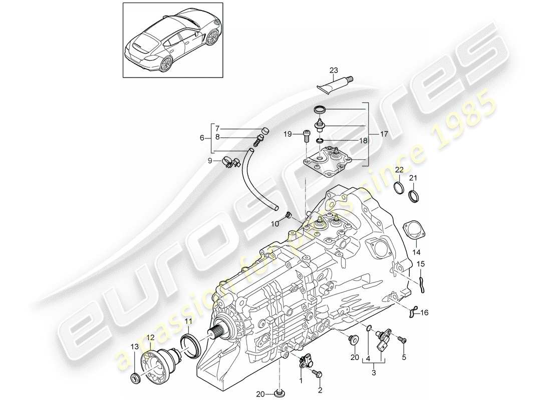 a part diagram from the porsche panamera parts catalogue