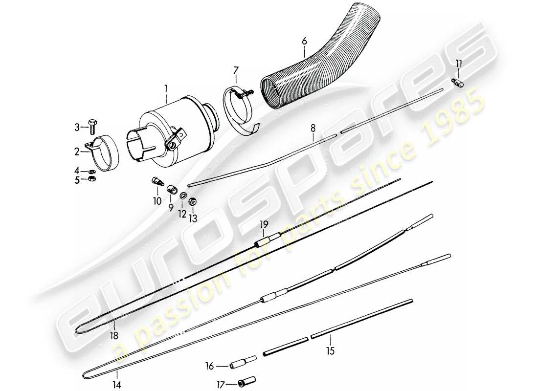 a part diagram from the porsche 356b/356c (1964) parts catalogue