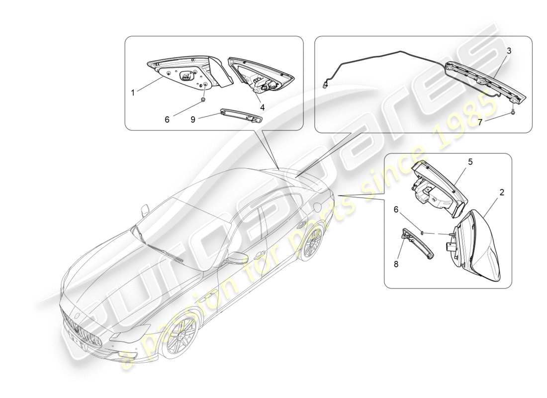 maserati qtp 3.0 tds v6 275hp (2015) taillight clusters part diagram