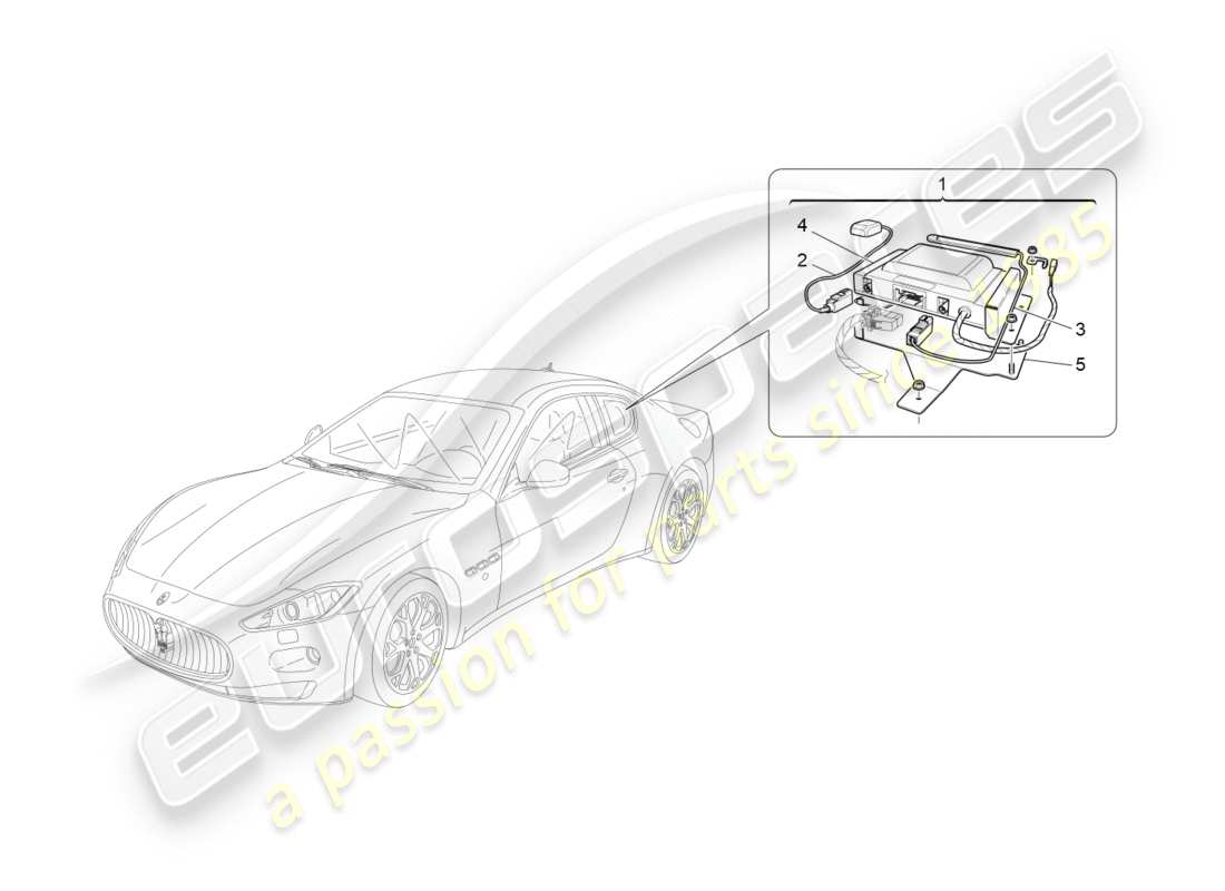 maserati granturismo (2009) alarm and immobilizer system part diagram