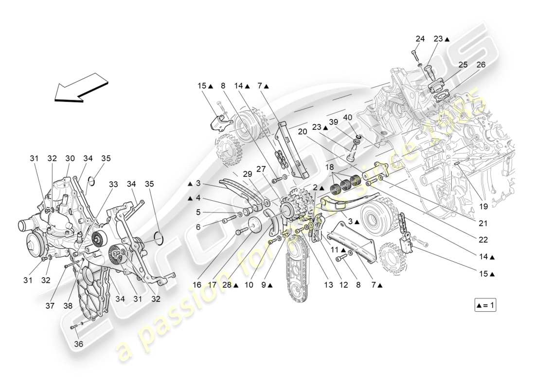 maserati granturismo (2011) timing part diagram