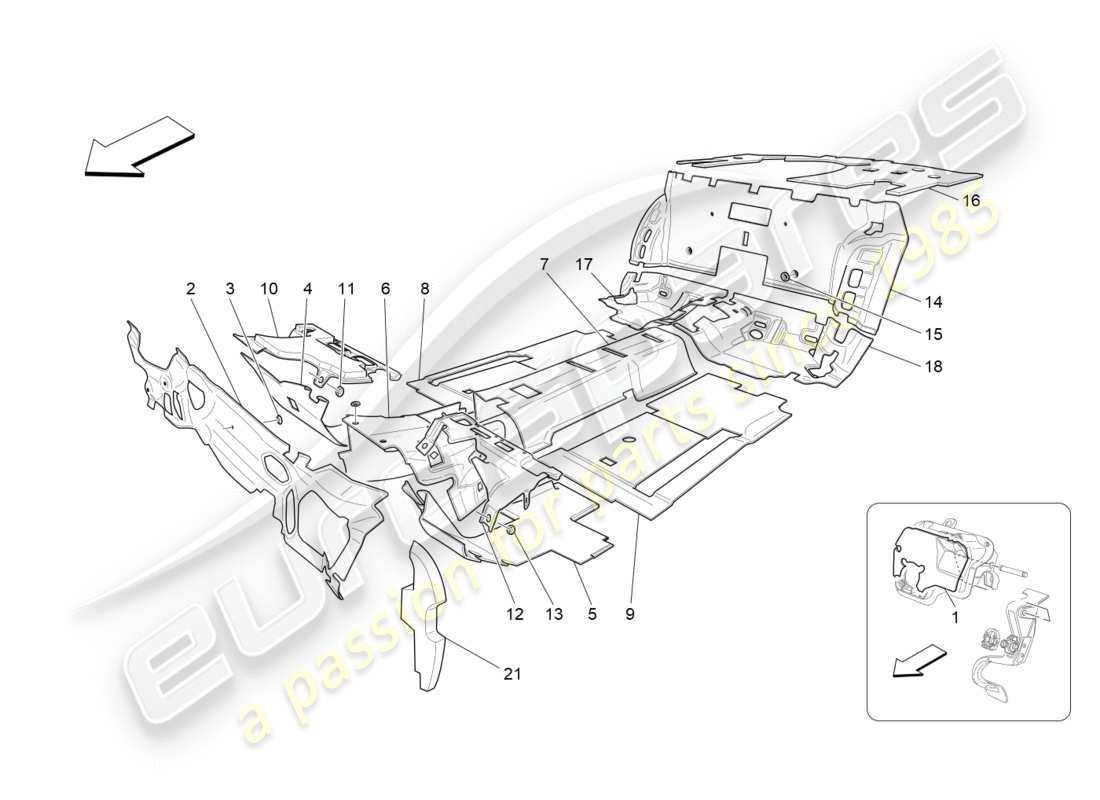 maserati qtp 3.0 tds v6 275hp (2015) sound-proofing panels inside the vehicle parts diagram