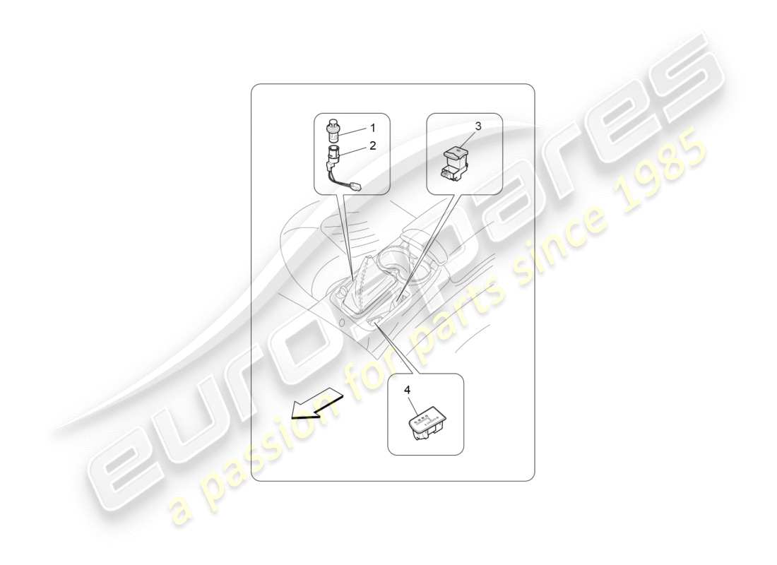 maserati granturismo (2011) centre console devices parts diagram