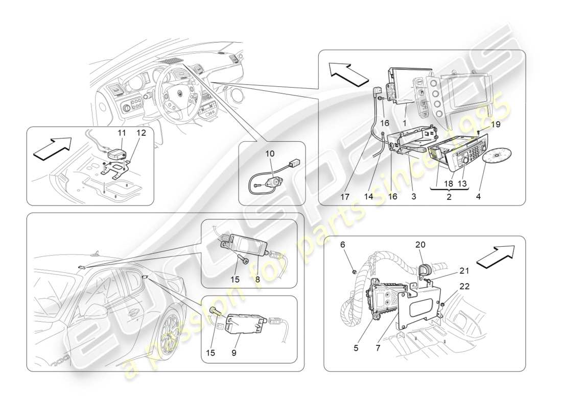 maserati granturismo (2009) it system part diagram