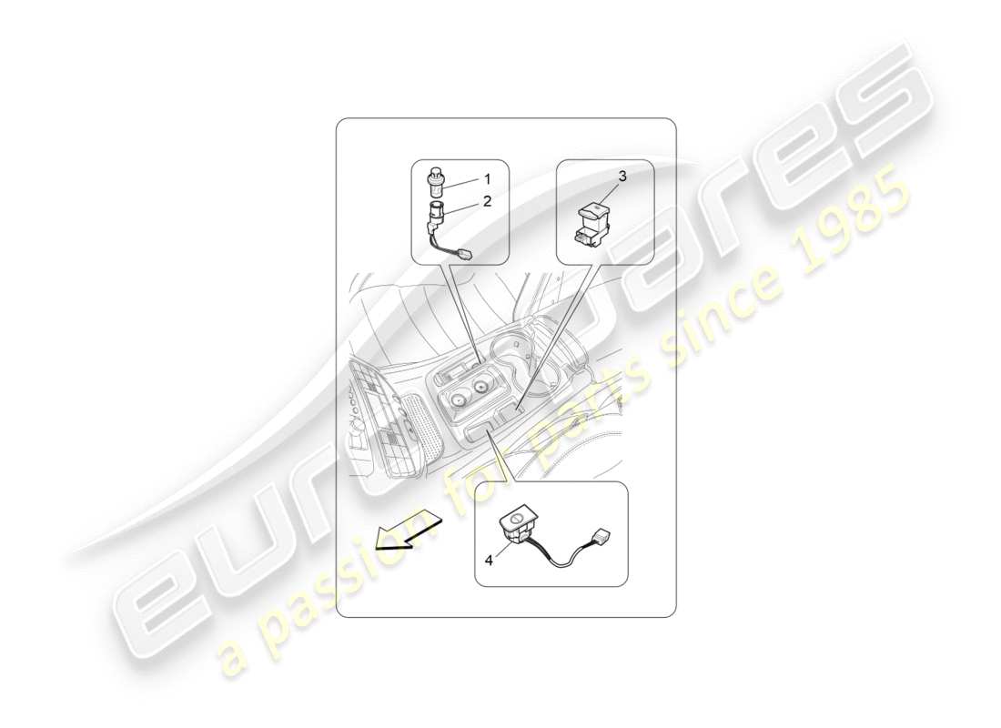 maserati qtp 3.0 tds v6 275hp (2015) centre console devices part diagram