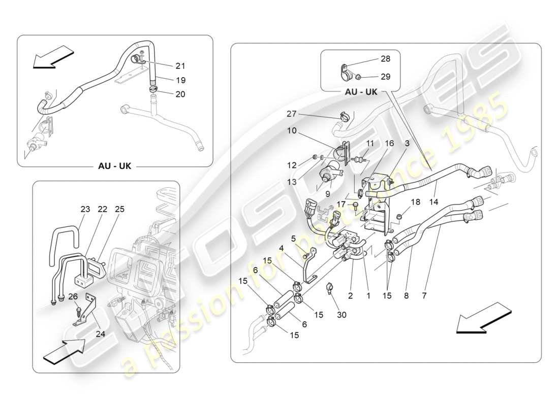 a part diagram from the maserati granturismo (2009) parts catalogue