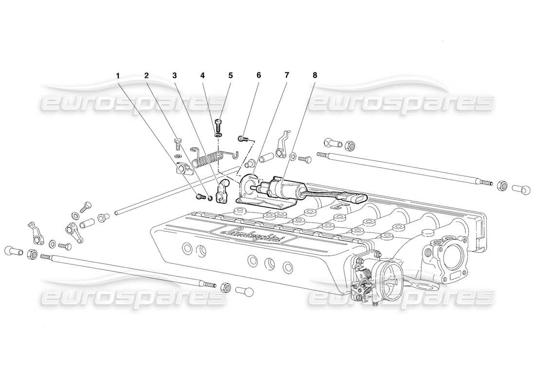 lamborghini diablo sv (1997) accelerator cables part diagram