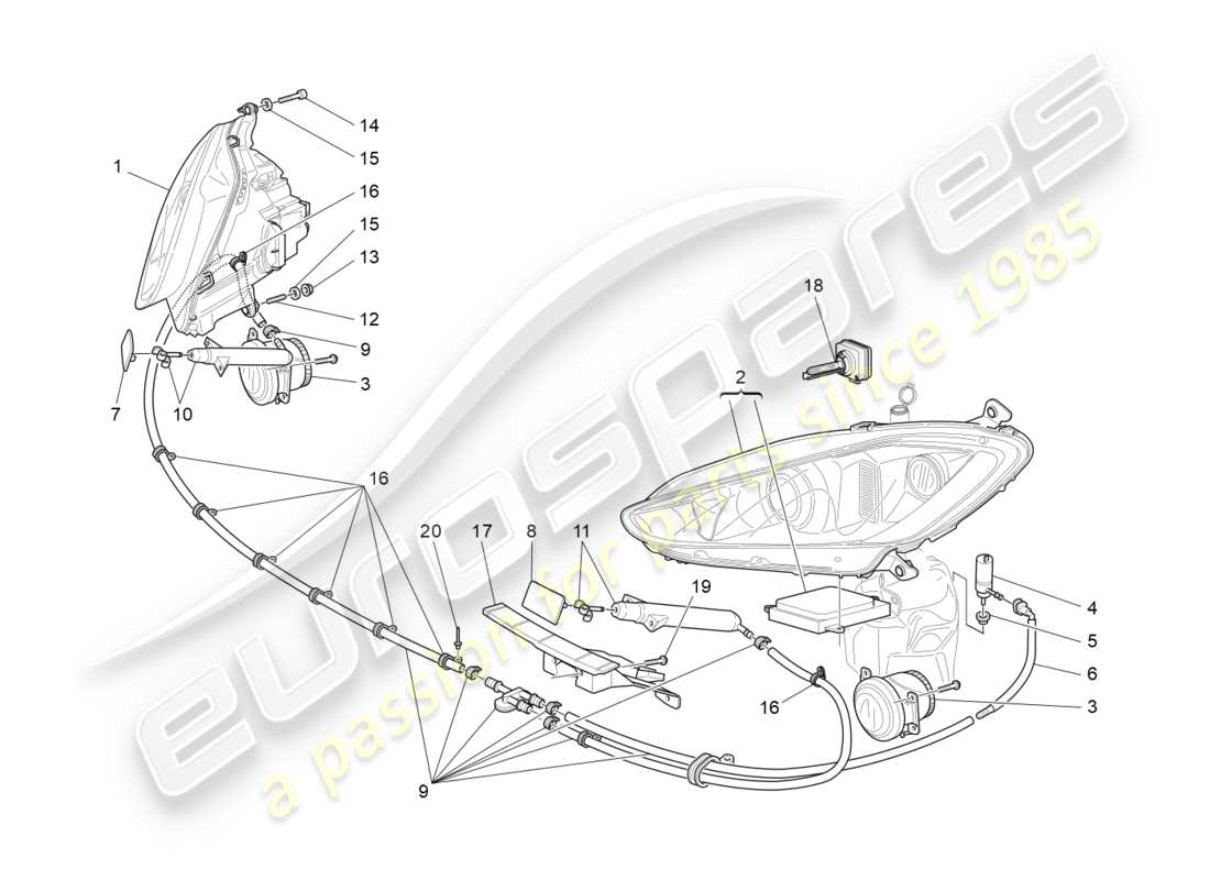 VIEW PARTS DIAGRAMS FROM THE MASERATI GRANTURISMO PARTS CATALOGUE a part diagram from the maserati granturismo parts catalogue