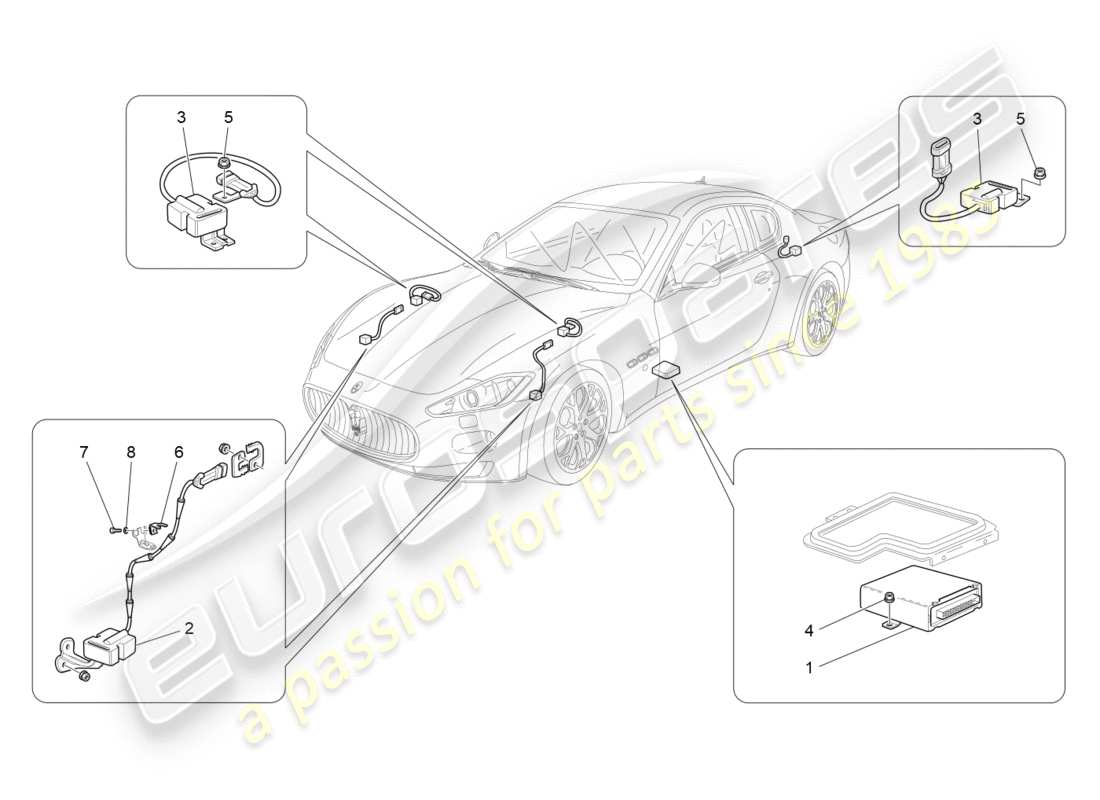 a part diagram from the maserati granturismo s (2016) parts catalogue