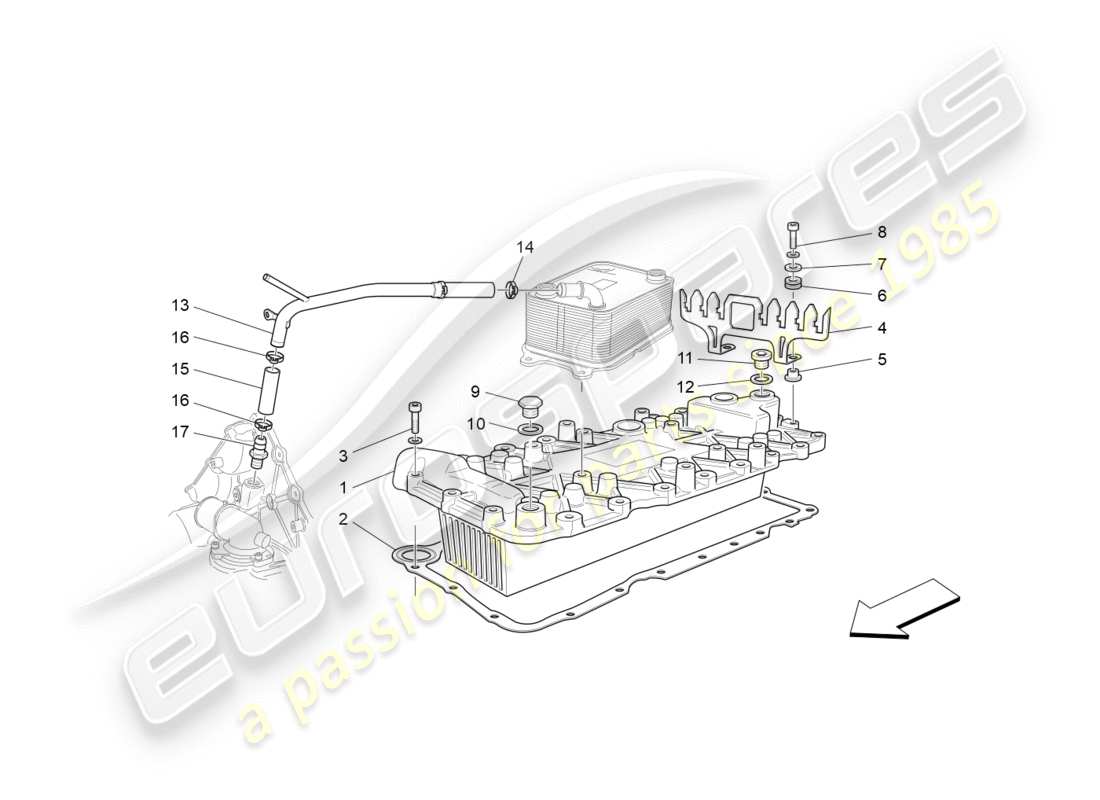 maserati granturismo (2013) heat exchanger part diagram